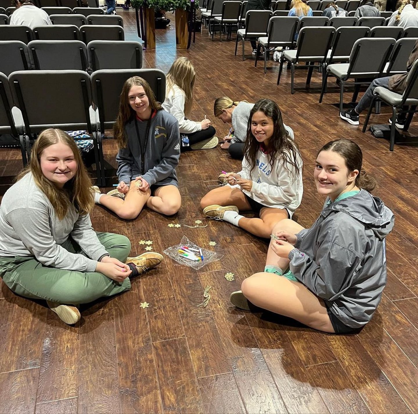 Joliet Catholic Academy students, from left, Ella Papineau, Cayla Czerak, Elena Czerkies, and Kylee Vercelote make ornaments as part of JCA Key Club's first Keymas program, which took placed over 12 days in December 2022.