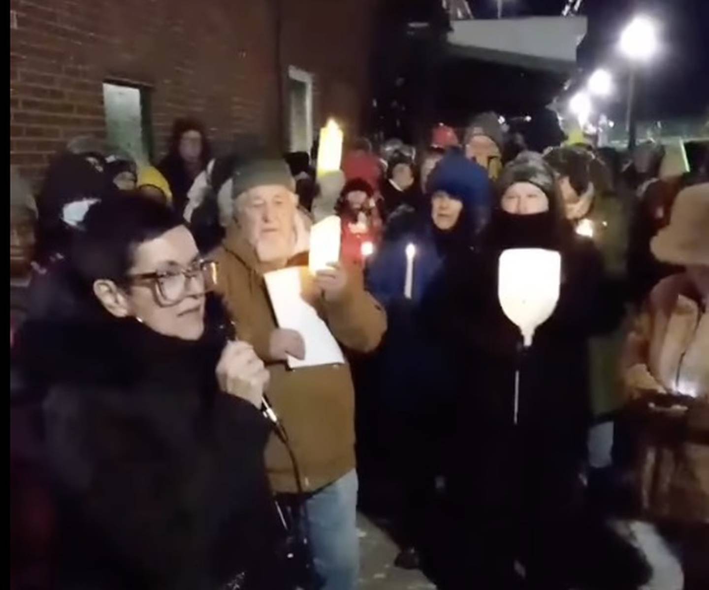 Democratic State Rep. Natalie Manley of Joliet addresses the crowd gathered for a vigil held in downtown Joliet on Wednesday, Jan. 28, 2026 for the Minnesota nurse Alex Pretti who was shot to death during a border patrol operation in Minneapolis.