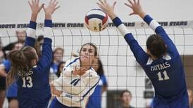 Photos: St. Charles North vs. Rosary girls volleyball