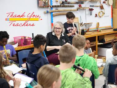 Pat Gordon uses stories to help young students learn about music 