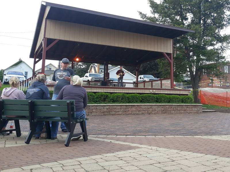 Darrell Data performs on the Mini Park stage Friday, May 19, 2023, during the first Friday Night Market in downtown Spring Valley.