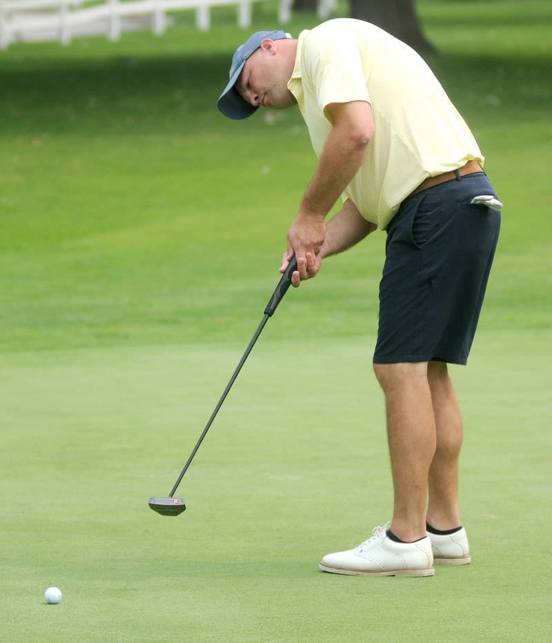 Josh Gass putts on the Eastwood's front nine Sunday, July 16, 2023, during the Richard J. Berry Memorial Championships.