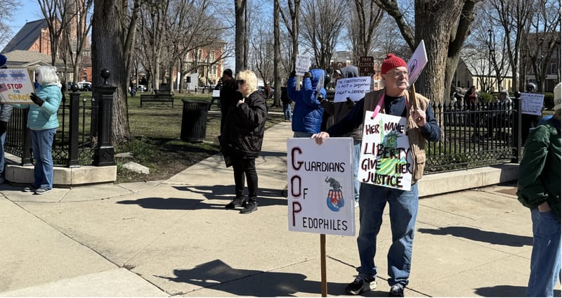 Citizens gather for the "No Kings Rally" on Saturday, March 28 in Ottawa.