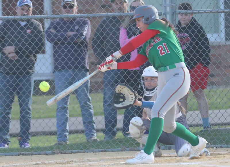L-P's Anna Riva hits a home run against Princeton on Tuesday, March 24, 2026 at Little Sibera Field in Princeton.
