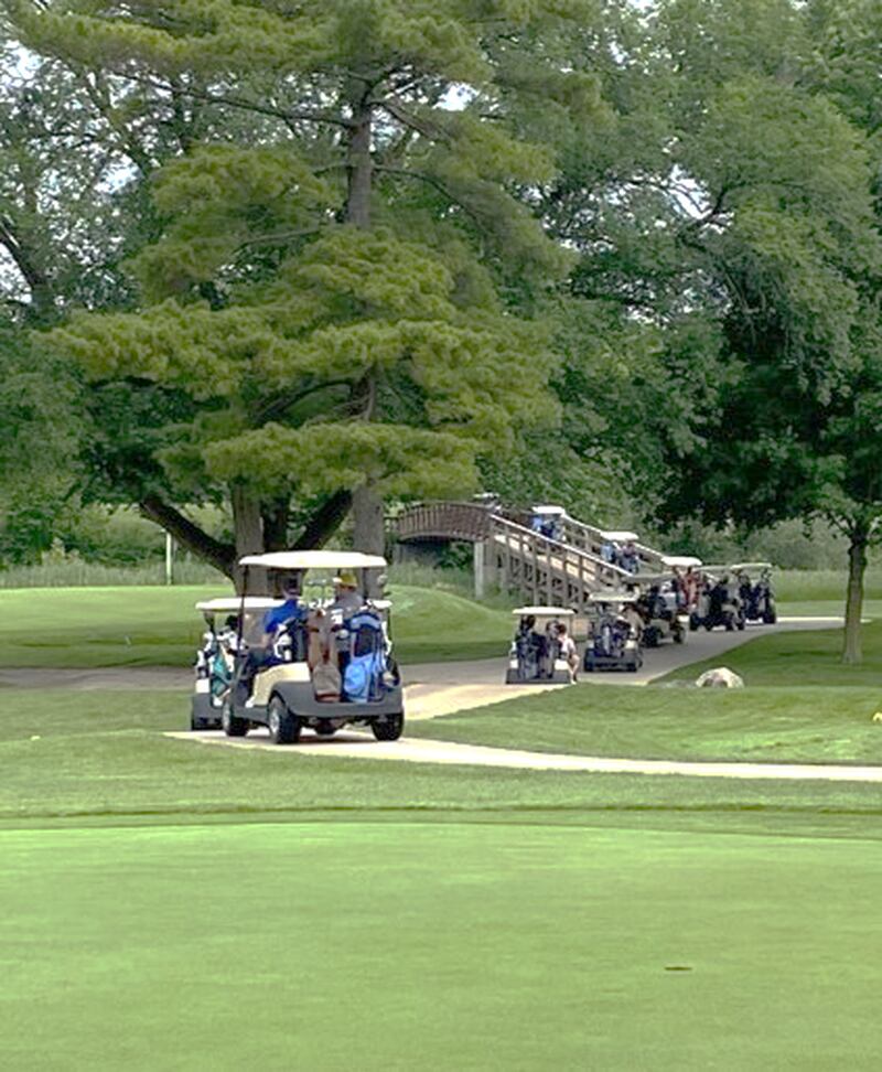 Golfers head out to the course to begin the 2022 Putt for History sponsored by the Reddick Mansion Association and hosted by Pine Hills Golf Club in Ottawa.