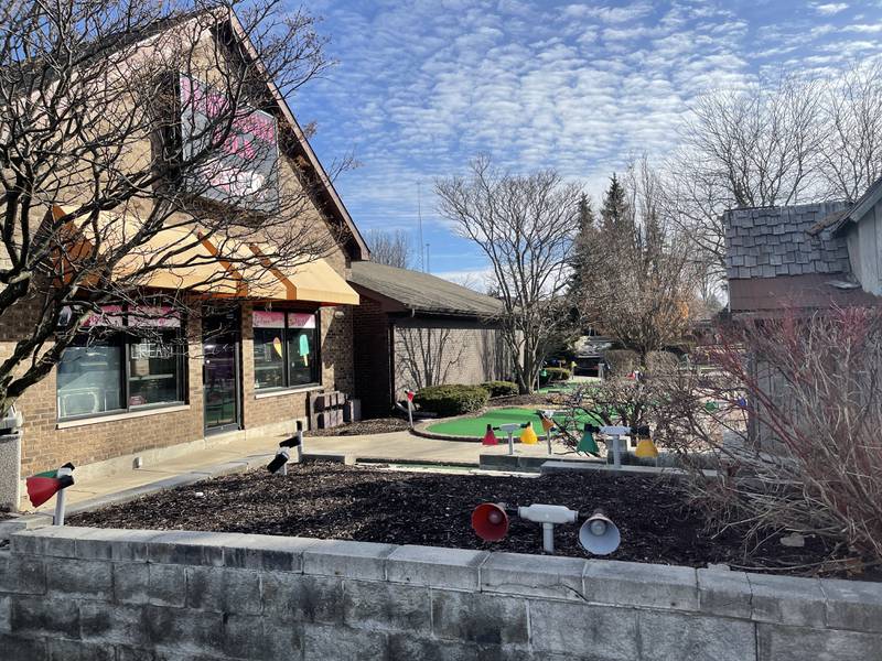 The old Golf and Games mini-golf site, located at 1411 South Eastwood Drive in Woodstock, is pictured March 3, 2022. The site is expected to eventually be made into a craft-growing, infusion and transportation business for marijuana, but the business owners are still waiting for their craft-growing licensing from the state.