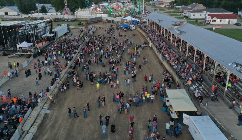 A large crowd attends the Trace Adkins concert on Thursday, Aug. 21, 2025 at the Bureau County Fair in Princeton.