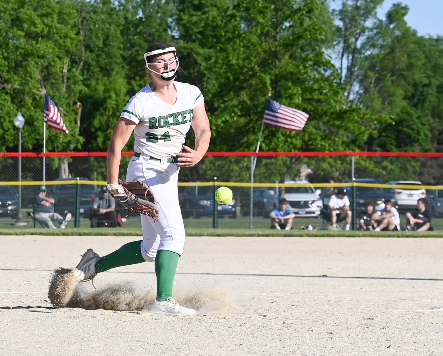 Rock Falls pitcher Katie Thatcher releases a pitch during the Class 2A Stillman Valley Sectional championship game against Marengo on Friday.