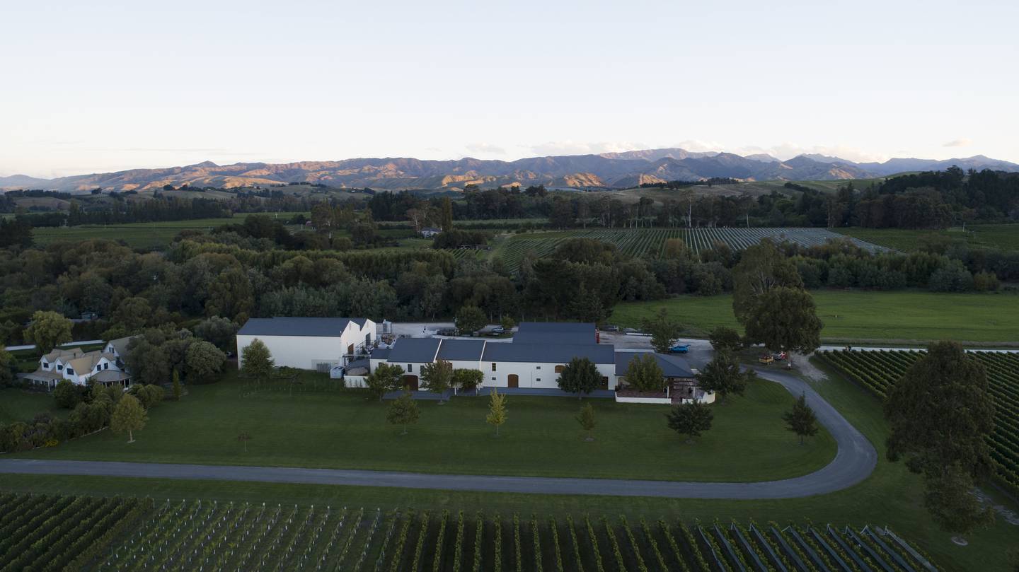 Aerial shot of Isabel Estate winery in New Zealand. 2025