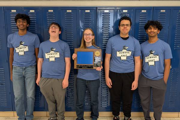 Oswego East varsity scholastic bowl team wins conference