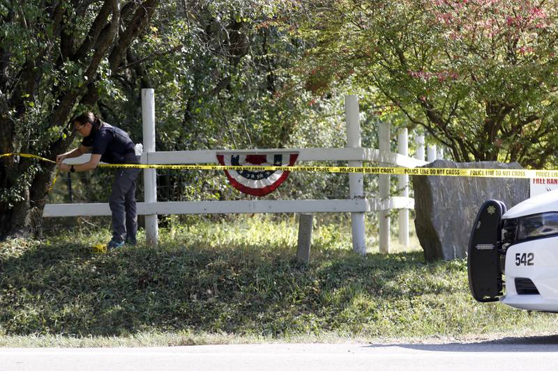 McHenry County Sheriff’s deputies investigate a shooting in the  8900 block of East Tryon Grove Road Thursday, Oct. 10, 2024.