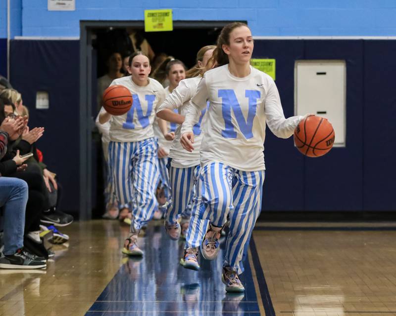 Nazareth takes the court before their varsity basketball game versus Deerfield.  Jan 23, 2023.