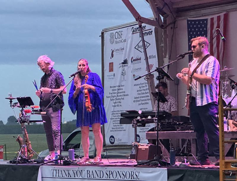The Bluewater Kings Band performs during the Fourth of July fireworks on Thursday, July 4, 2024 at Zearing Park in Princeton.