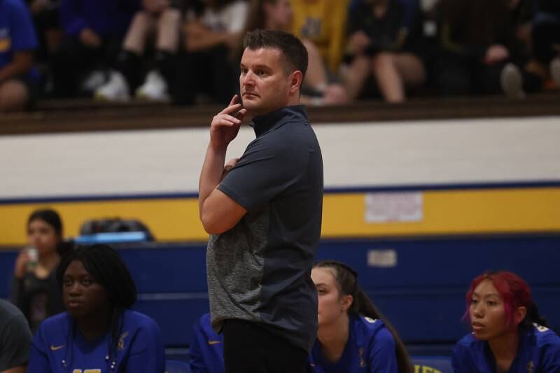 Joliet Central head coach Kevin O’Connell during the game against Plainfield South on Thursday, Sept. 7, 2023vin Joliet.