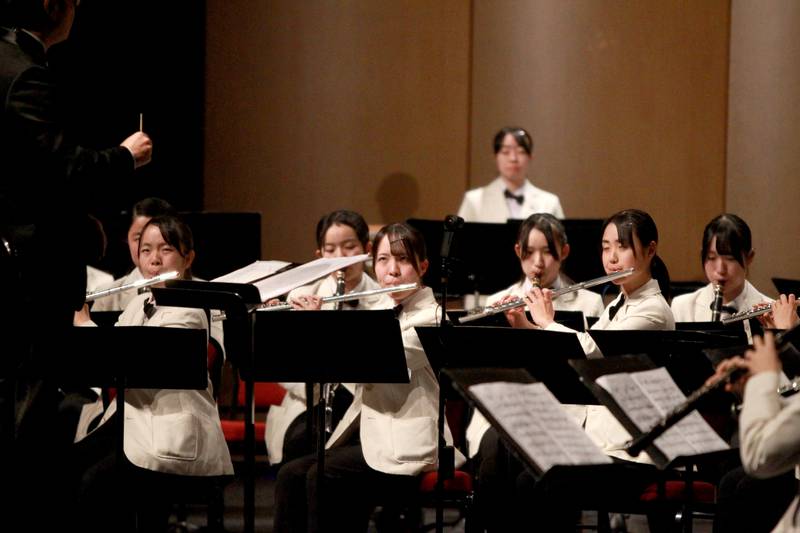 The Inagakuen Sogo High School Wind Orchestra from Japan performs on Wednesday, Dec. 18, 2024 at the Batavia Fine Arts Centre.