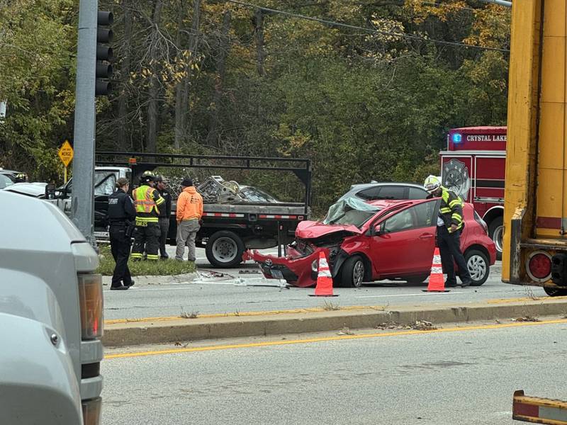 A crash Wednesday afternoon temporarily shut down Route 31 between Route 176 and Crystal Lake Avenue.