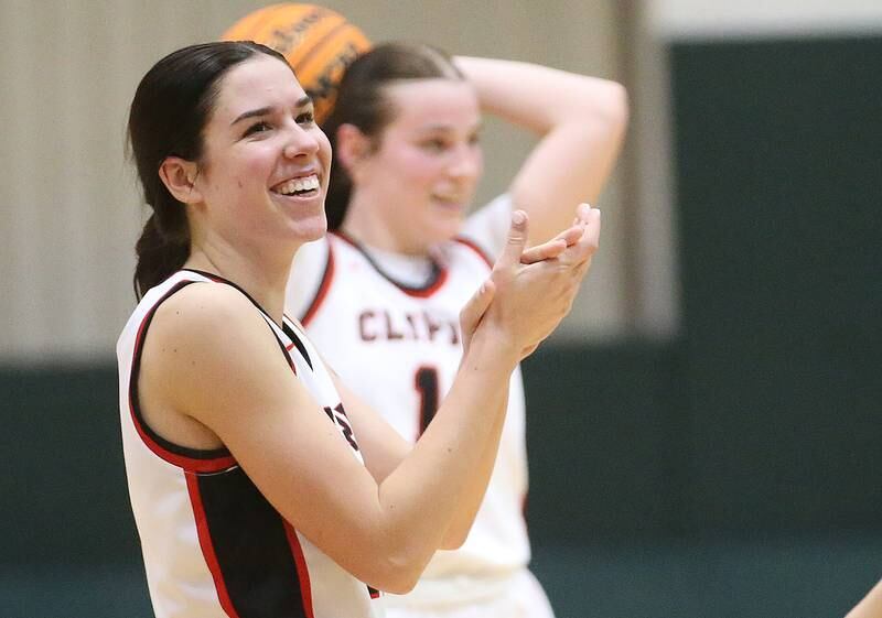 Amboy/Ohio's Tyrah Vaessen reacts after winning the Class 1A Regional championship against Marquette on Thursday, Feb. 20, 2025 at St. Bede Academy.