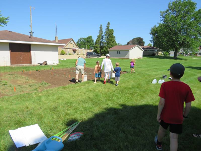University of Illinois Master Gardeners share their knowledge in the garden with youth during a seven-week summer gardening class. The youth learn from planting to harvest with hands-on garden experience.
