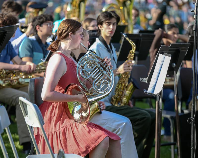 The band plays during the Glenbard West High School graduation ceremony. May 19, 2022