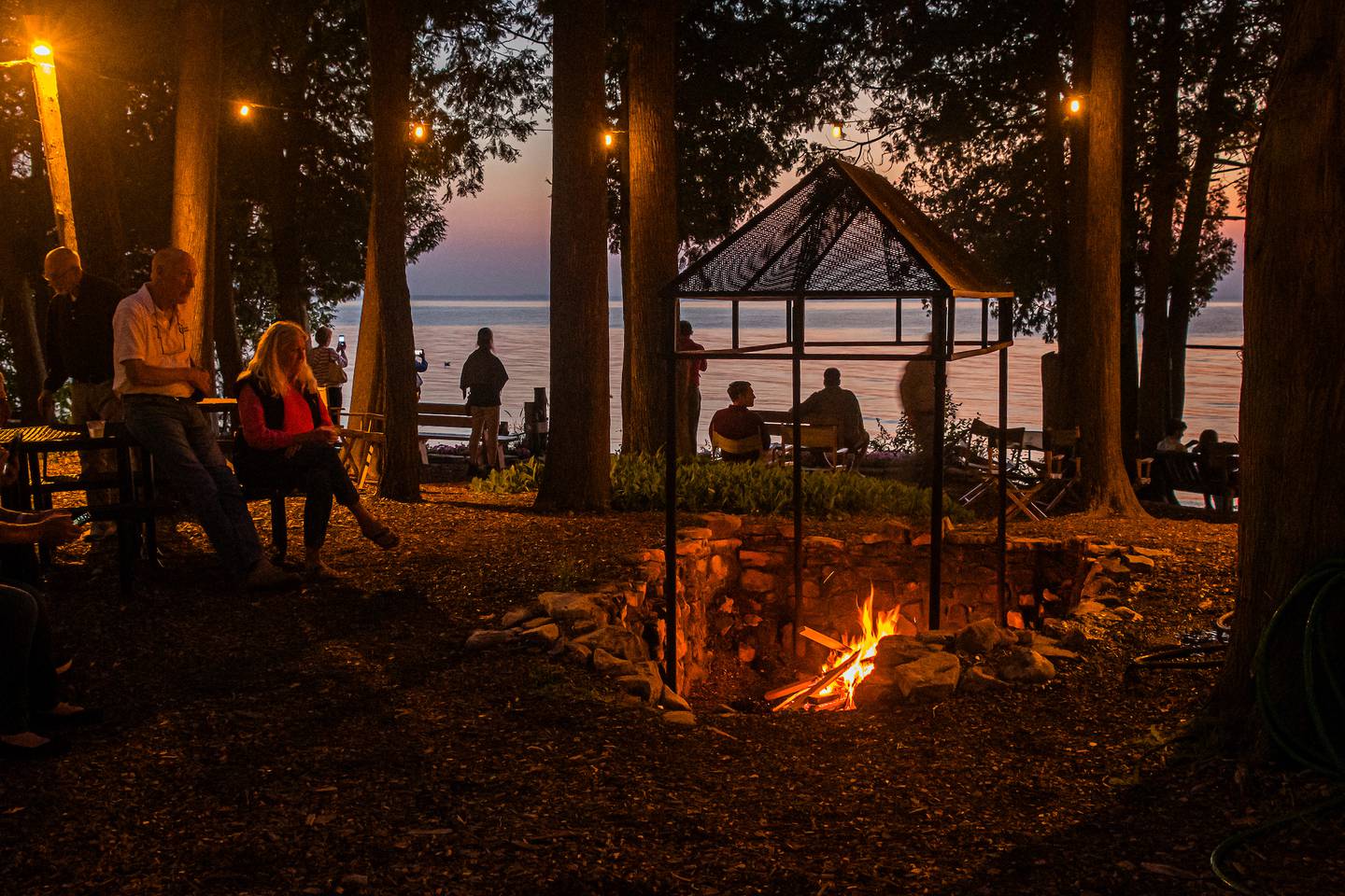 Peninsula Players beer garden shoreline view