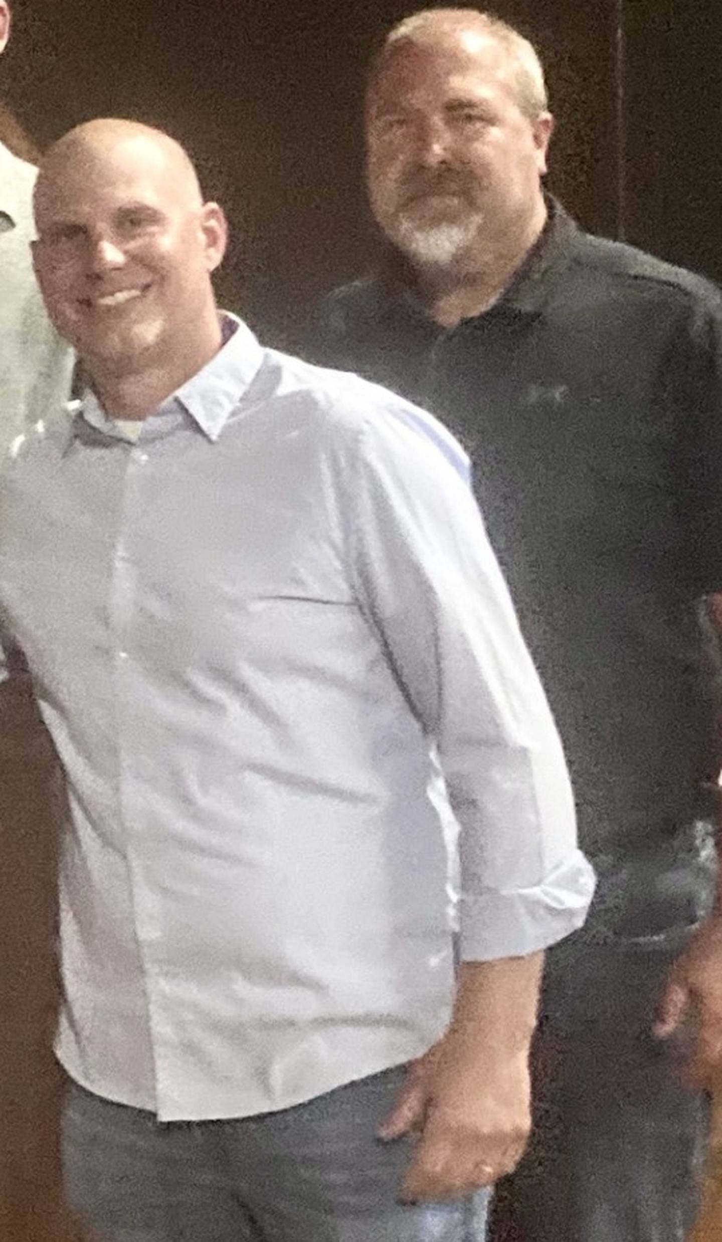 Adam Curran (left) and Nick Sterling, along with the rest of the 1997-98 Hustlin' Hall Red Devils were inducted into the Shaw Media Illinois Valley Hall of Fame in June. The former teammates have been reunited on the Hall football coaching staff this fall.