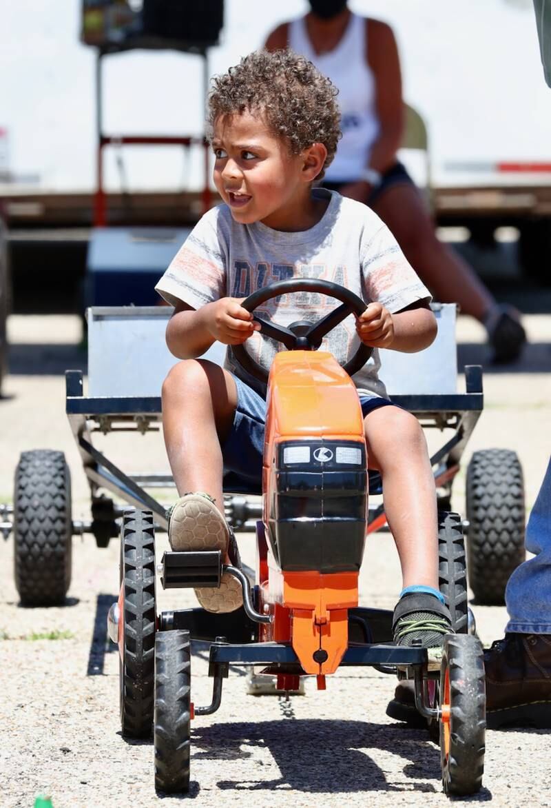 Kids were able to drive around individual tractors during Beef and Ag Days.