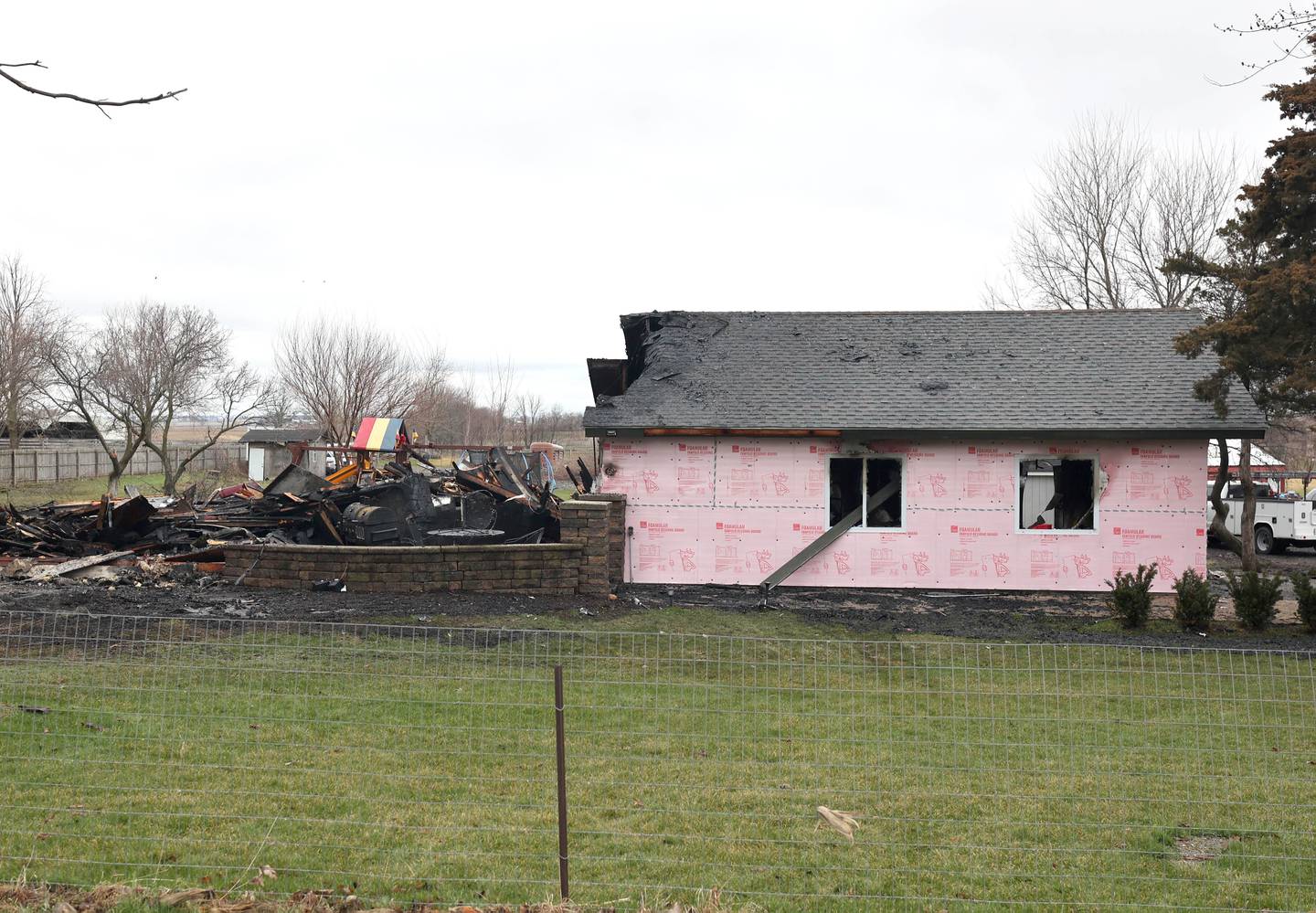 A structure located at 11335 Pine Road in Somonauk was destroyed by fire the morning of Friday, April 8, 2022.
