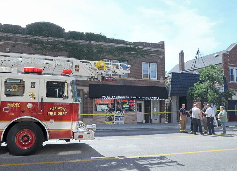 Berwyn building evacuated after exterior wall collapses onto roof of