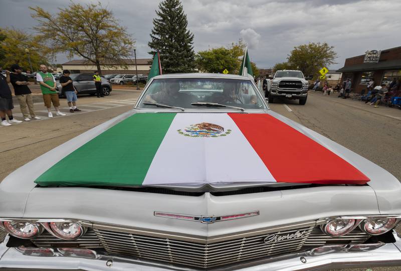 A lowrider cruises through the Fiesta Parade Saturday, Sept. 20, 2025, in Sterling.