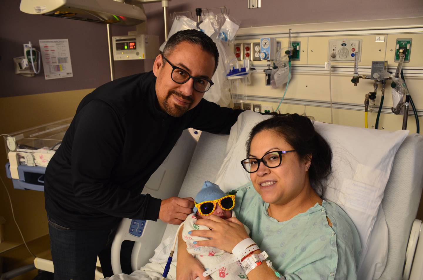 Martha Munoz and Reuben Rodriguez welcomed Benjamin to the world at 7:56 a.m. Monday ,April 8, 2024, as the first eclipse baby for Northwestern Hospital Huntle.