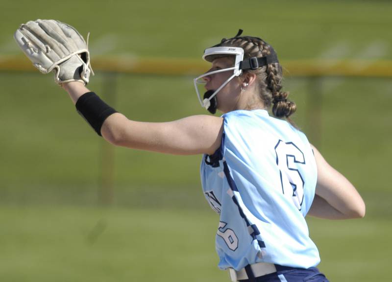 Bureau Valley player Ali Carrington makes a play. The Bureau Valley Storm traveled to Morrison for a game against the Fillies on Friday, May 9th, 2025.