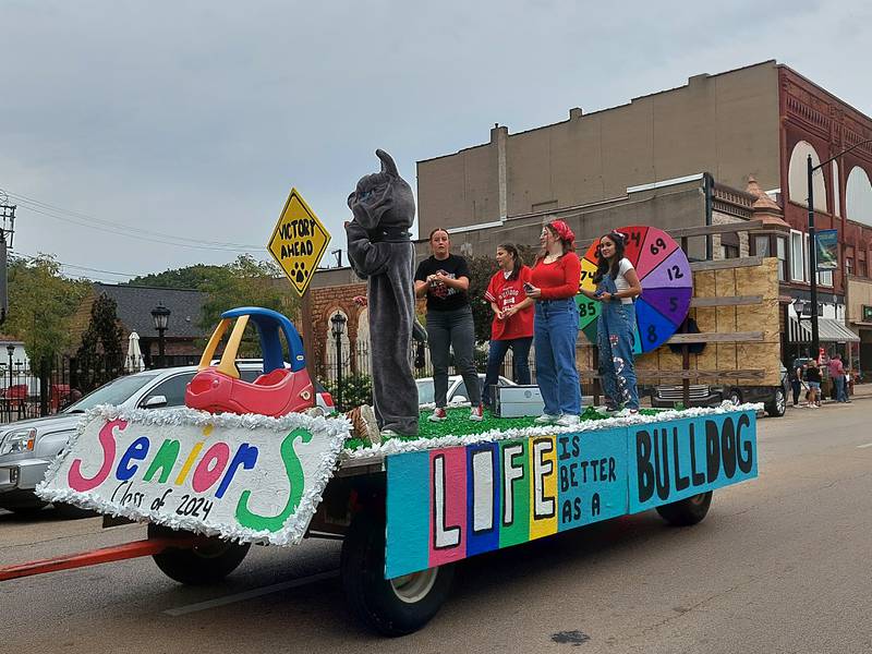 The Streator High School Class of 2024 float rolls through the homecoming parade Friday, Sept. 22, 2023, in downtown Streator.