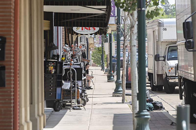 Filmmakers are seen working at downtown Dixon businesses Veniers and The Next Picture Show Monday, May 22, 2023 as they make a feature film titled “Adult Children.” The crew also spent time at Dixon City Fire Department for scenes. The movie is being written by Annika Marks, directed by Rich Newey and produced by Angie Gaffney. Along with Dixon, downtown Oregon is getting some exposure was well.