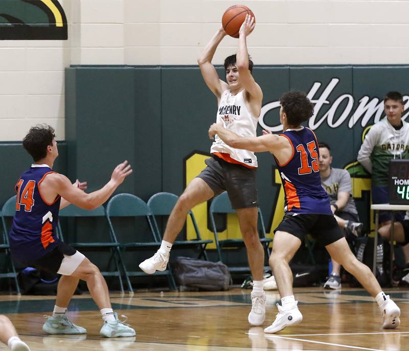 McHenry's Marko Visnjevac passes the ball during a game against Buffalo Grove Friday, June 23, 2023, in the Crystal Lake South Gary Collins Shootout, at the high school in Crystal Lake.