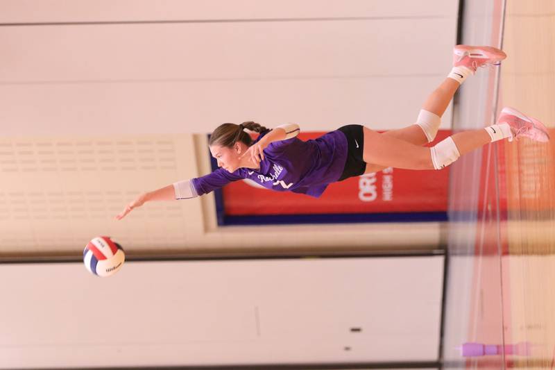 Rochelle's Jaydin Dickey (2) serves the ball during a match with Tuesday on Sept. 2, 2025.