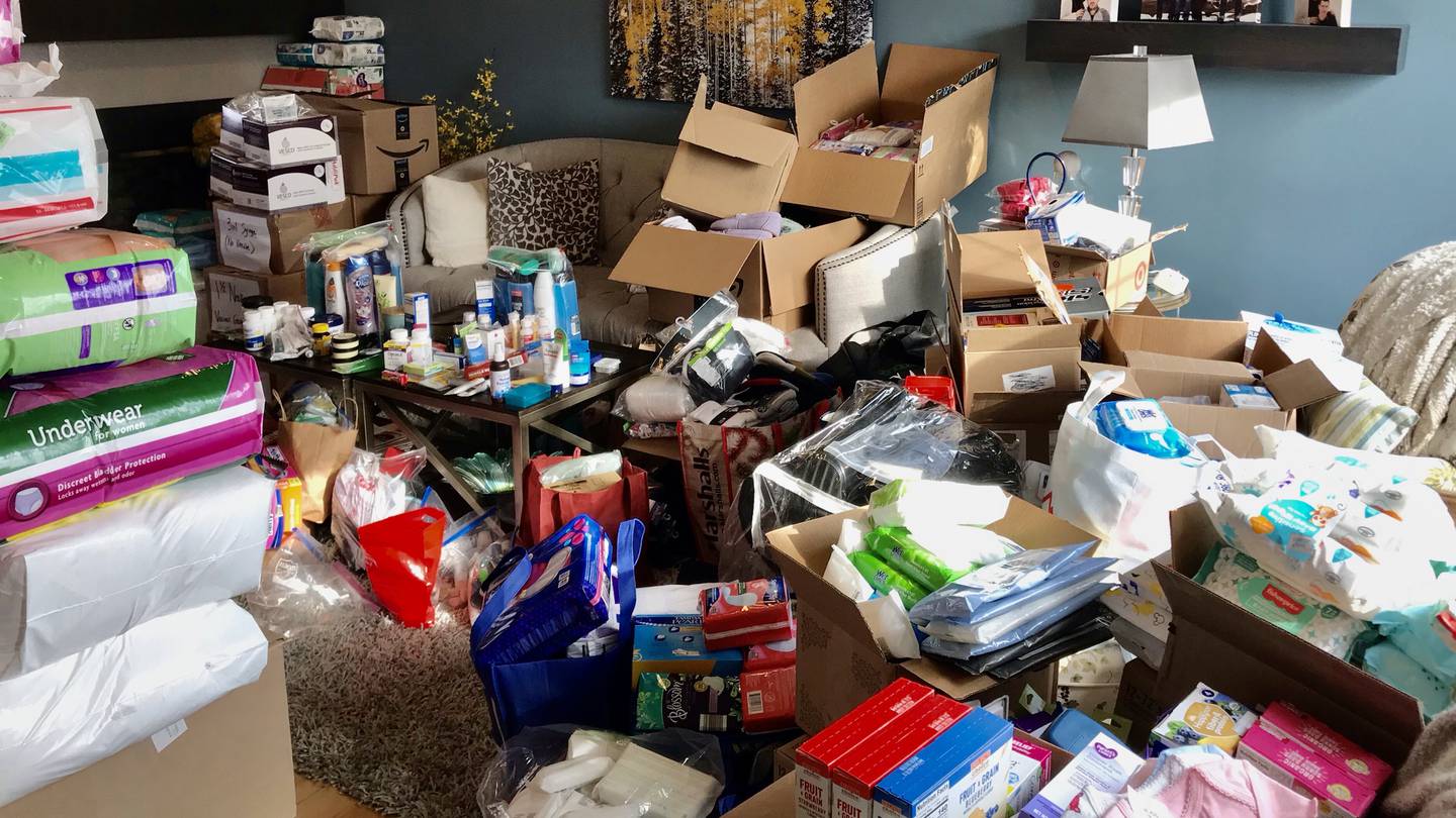 Rene Koehler has collected a house full of donations for Ukrainian refugees.