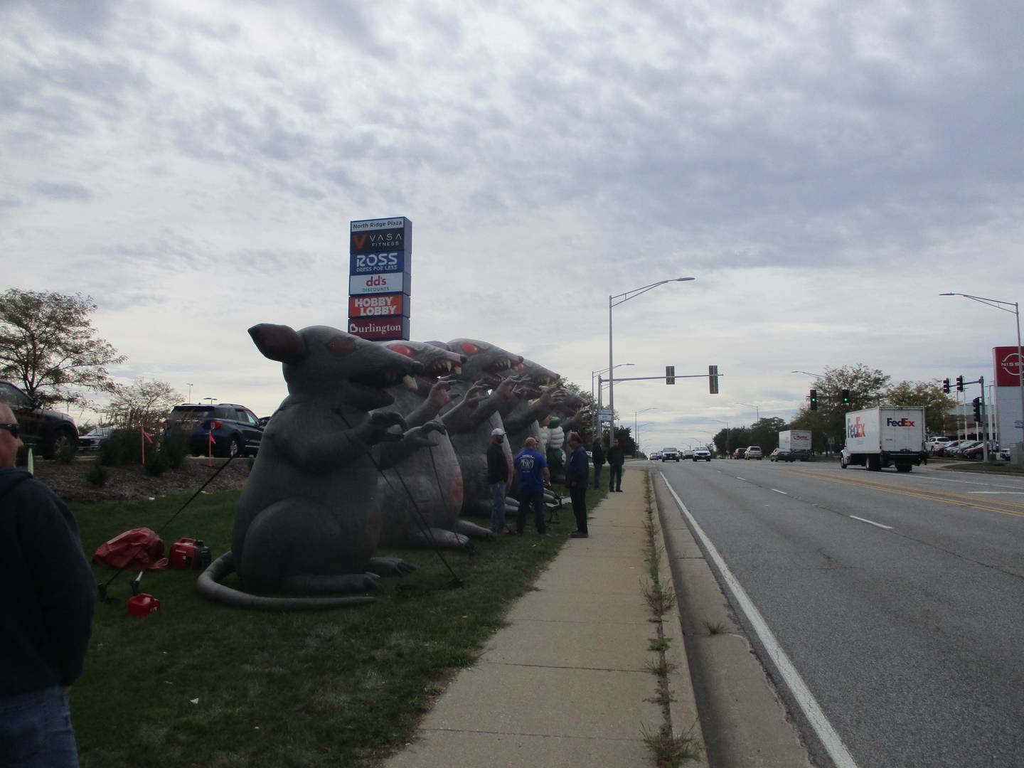 At the height of the union protest outside the North Ridge Plaza in Joliet on Friday there were 14 inflatables lining Larkin Avenue. Sept. 23, 2022.