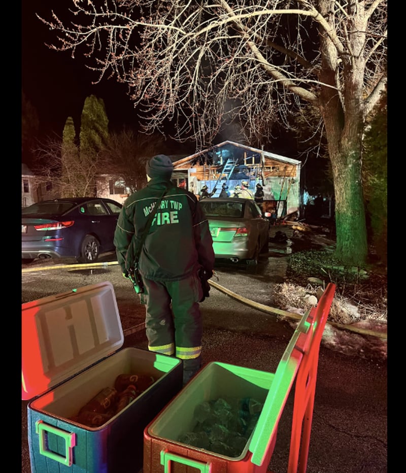The Salvation Army of McHenry County responds to a fire in McHenry to assist firefighters on Feb. 14, 2026.