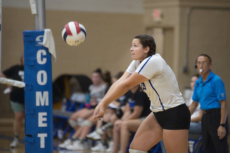 Princeton’s Morgan Richards plays the ball Thursday, Sept. 15, 2022 against Newman.