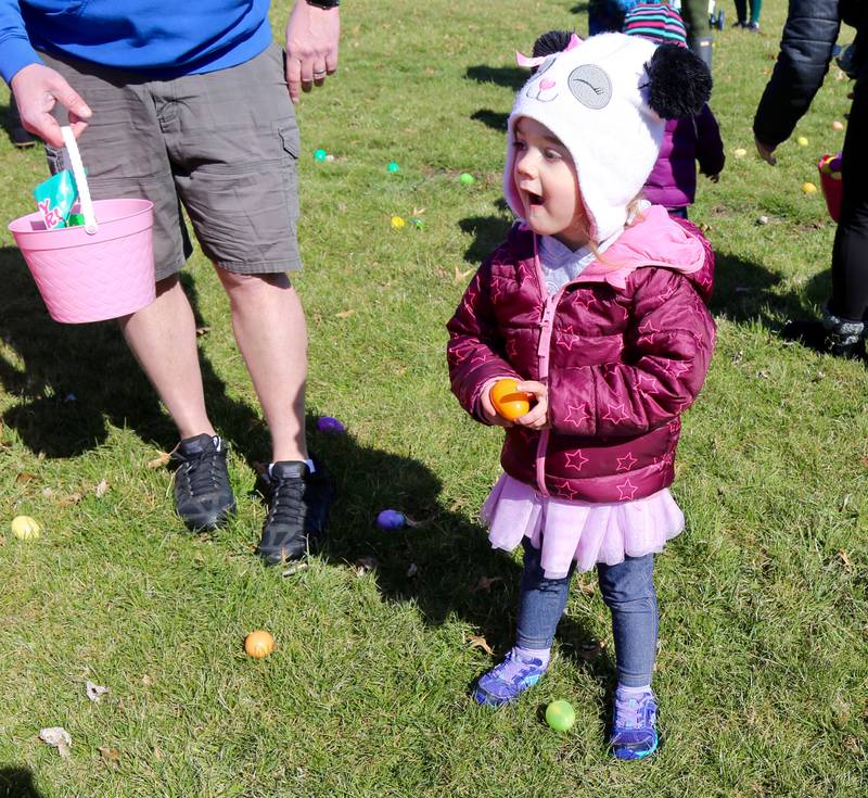 Kenna Refermat of Elburn participates in the Easter Egg Hunt at the Lion’s Club in Elburn on Saturday, April 9, 2022.