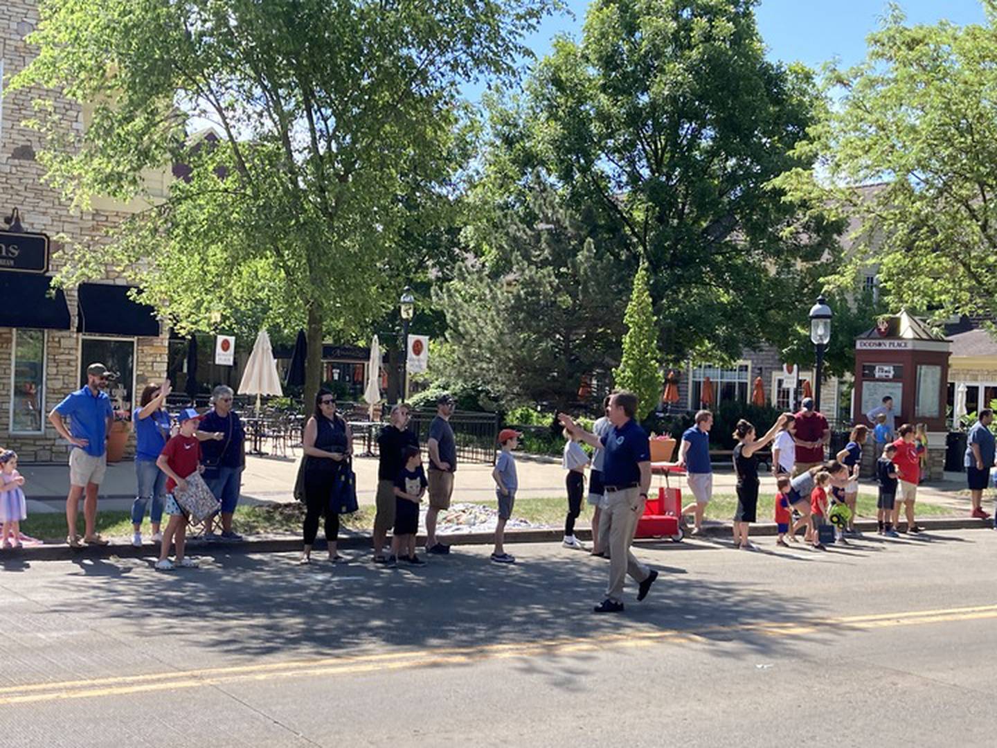 Geneva Mayor Kevin Burns marches in the Memorial Day parade Monday, May 29, 2023.
