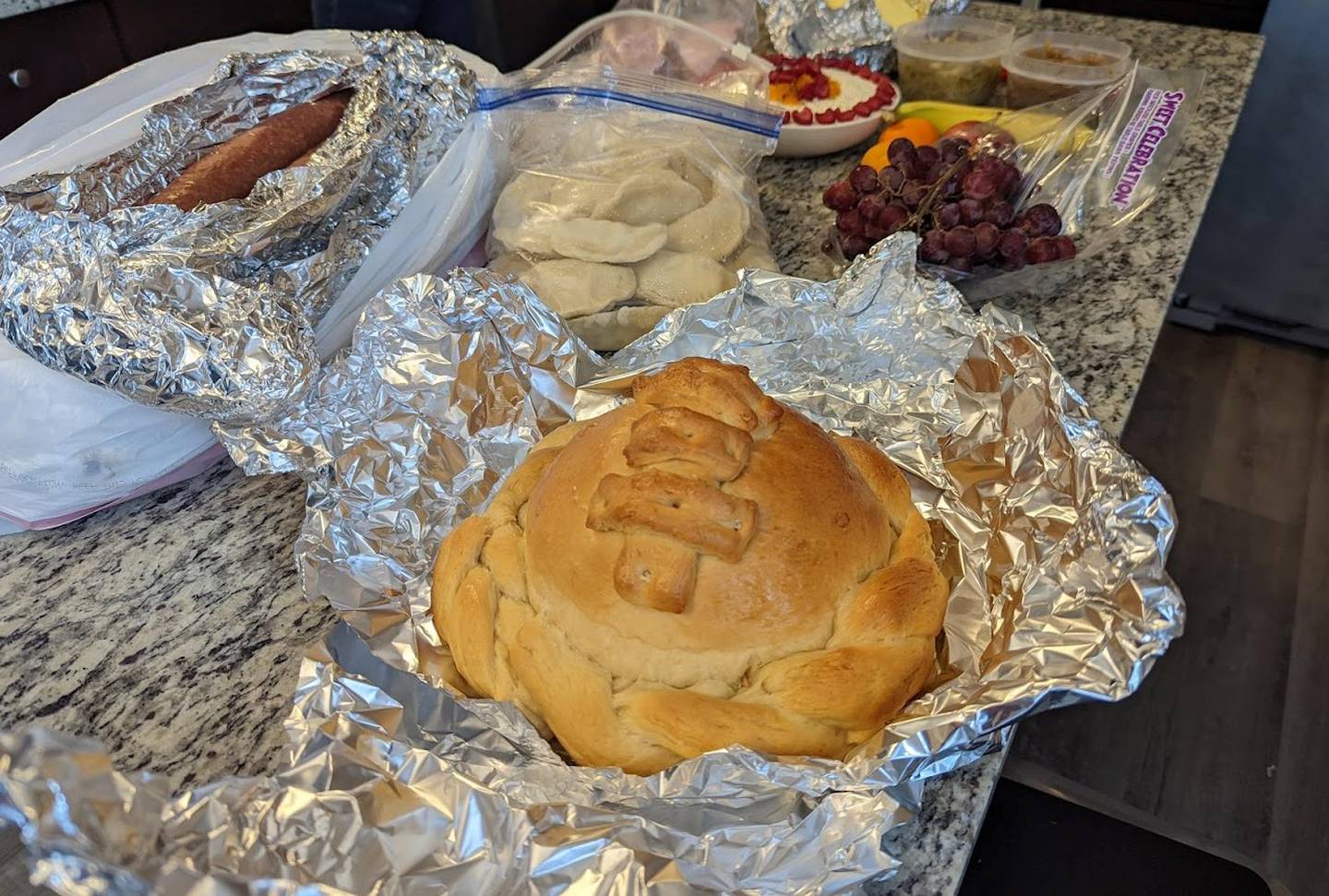 Pictured are some of the traditional foods eaten that Eastern Europeans serve for Orthodox Easter. That includes kielbasa an, pirohi, and pascha, a special Easter bread made with milk, eggs and butter.
