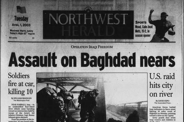 Historical covers for April 1: Motorola plant closes in Harvard