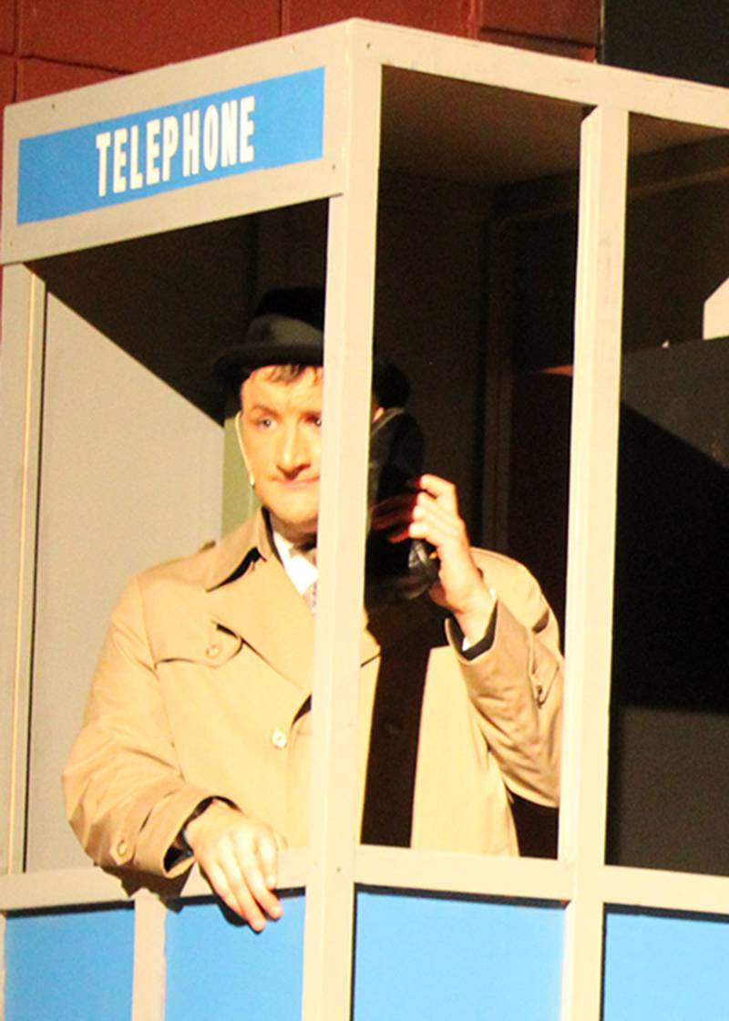 Ken Persky as Agent 86: Maxwell Smart in Engle Lane's performance of "Get Smart."