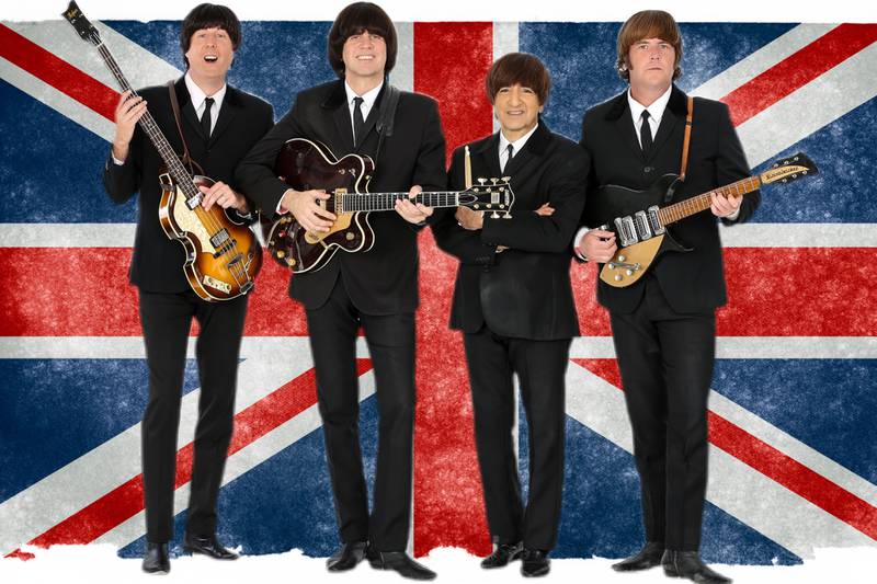 Liverpool Legends “The Complete Beatles Experience” will perform at 7:30 p.m. Saturday, March 26 at The Egyptian Theatre in downtown DeKalb. The group was created by Louise Harrison, George Harrison’s sister. (Photo provided by Mart Scott of Liverpool Legends)