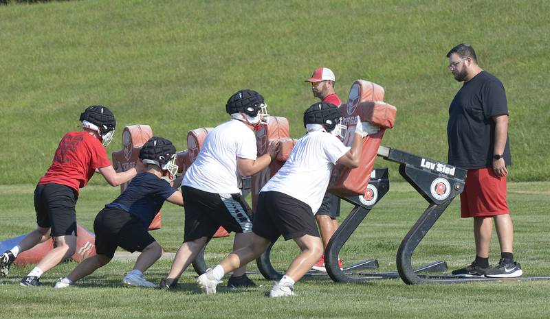The Ottawa Pirates began their first official practice Monday at Ottawa High School  with a variety of drills and workouts to prepare for the upcoming 2025 season.