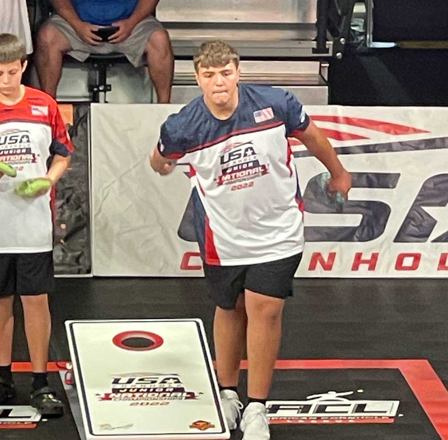 Terry Wilkey at the National Junior Cornhole Championship in August.