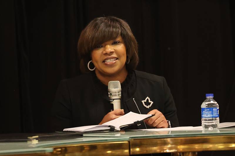 Will County Associate Judge Rolonda Mitchell speaks on a discussion panel at the MLK Brunch & Celebration 2025 on Saturday, Jan 18, 2025 in Joliet.