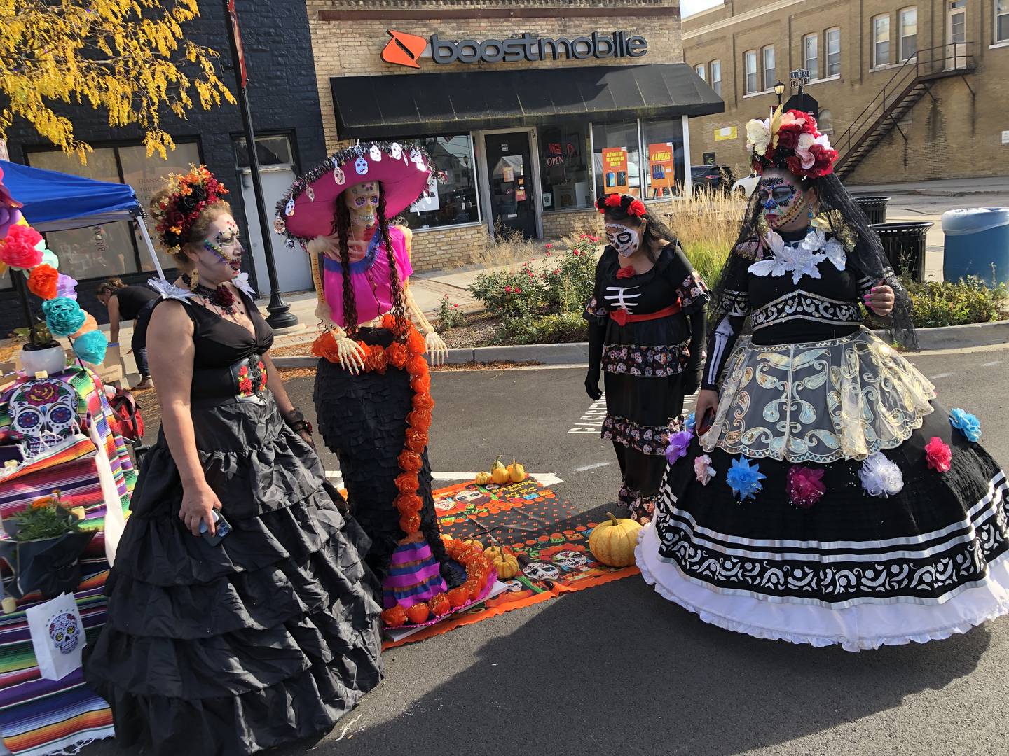 A La Catrina contest – women painted as skeletons in fancy dress clothes – was part of Harvard's Day of the Dead festival on Saturday, Oct. 18, 2025.