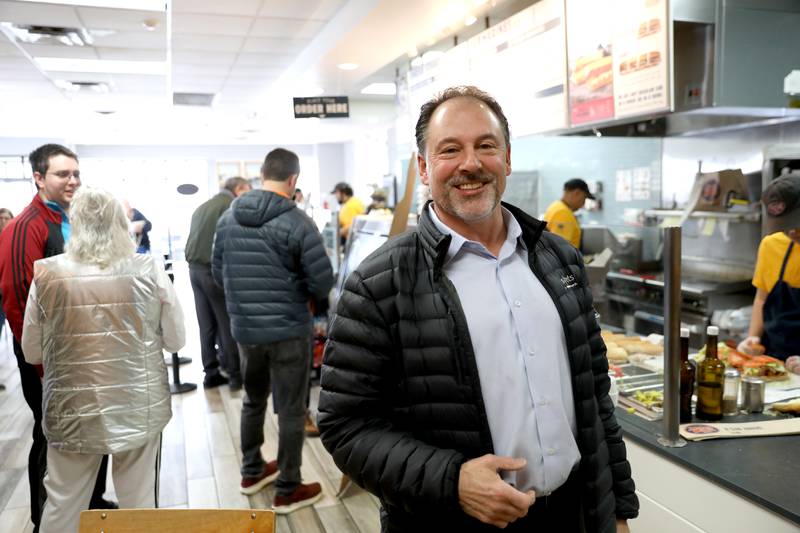 Tom Sutter, co-founder of Cal’s Angels and Cal’s dad, on Wednesday, March 26, 2025 at the Geneva Jersey Mike’s Subs during the restaurant’s Day of Giving. Jersey Mike’s owners and operators throughout Illinois donated every single dollar that came in that day to Cal’s Angels Pediatric Cancer Foundation, which is based in St. Charles.